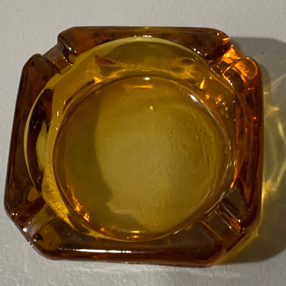 Amber Glass Ashtray
